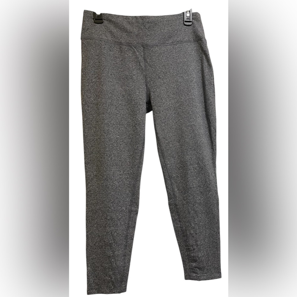 DONNA KARAN ACTIVE LEGGINGS PANTS ANKLE WOMEN CUT OUT BACK COLOR GREY SIZE LARGE - Picture 3 of 14
